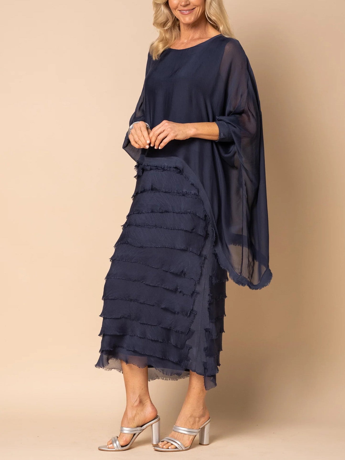 Dianne - Robe midi effilochée