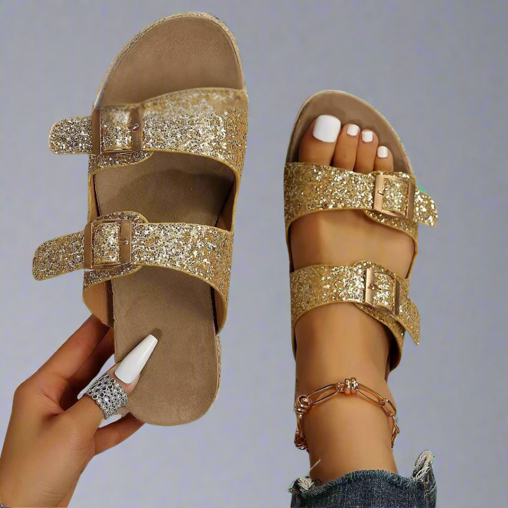 Elfriede | Sandales en cuir premium brillant