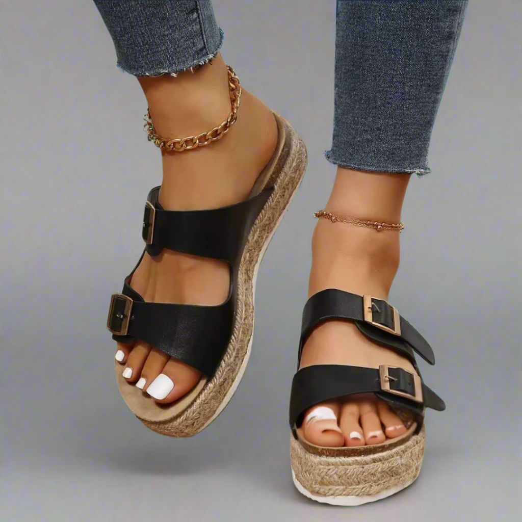 Elfriede | Sandales en cuir premium brillant