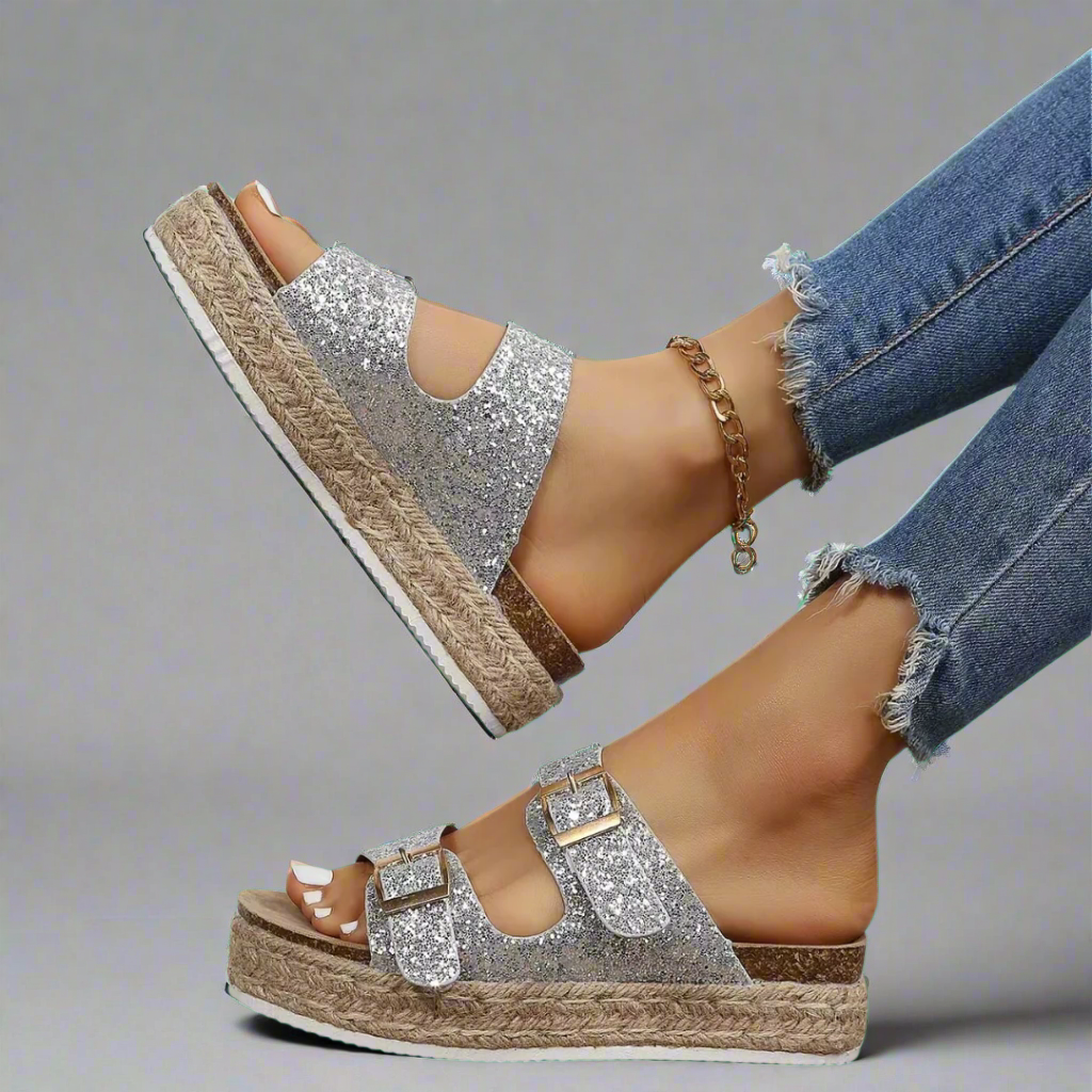 Elfriede | Sandales en cuir premium brillant