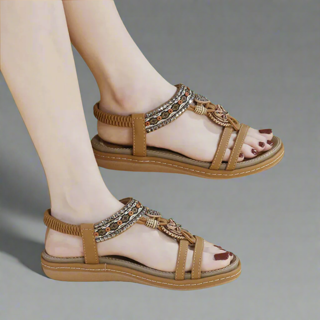 Felicitas | Sandales boho faites à la main en matériau premium