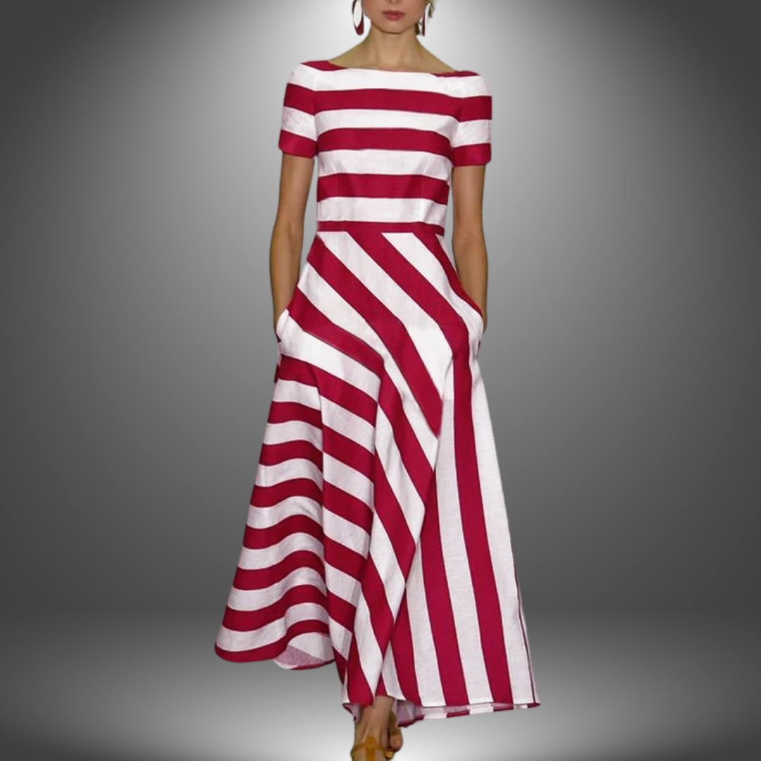 Lucie | Robe longue rayée faite à la main