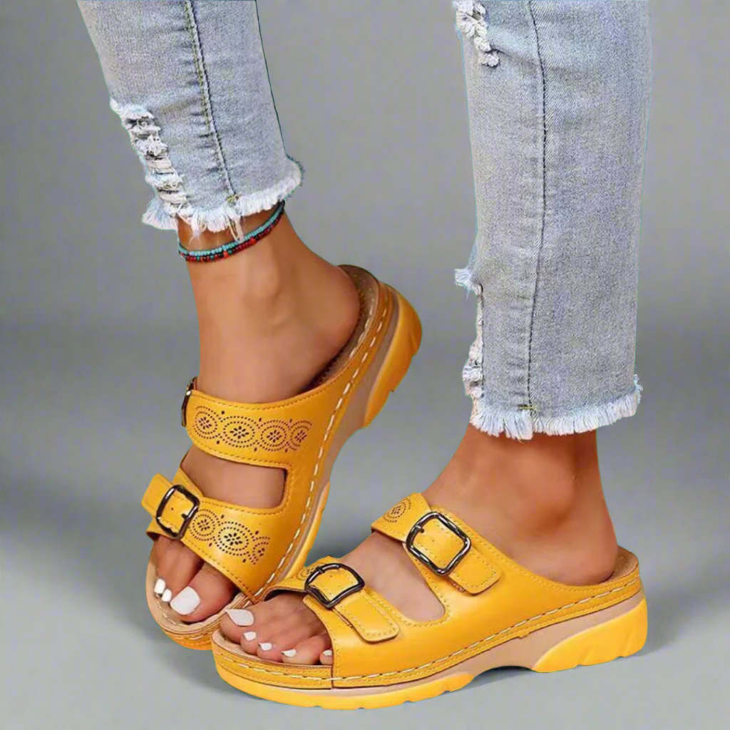 Dorothee | Sandales à talon compensé avec double bride – Confortables et stylées