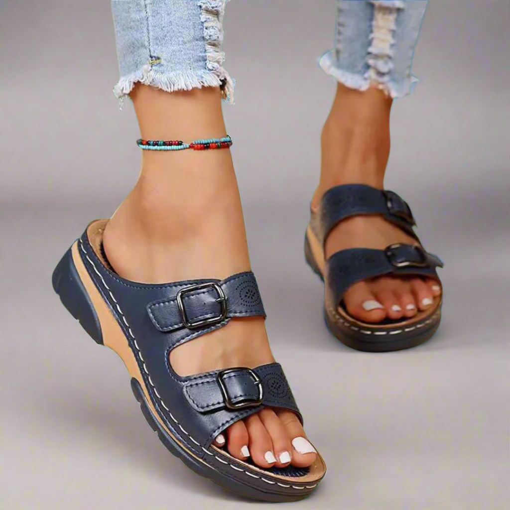 Dorothee | Sandales à talon compensé avec double bride – Confortables et stylées