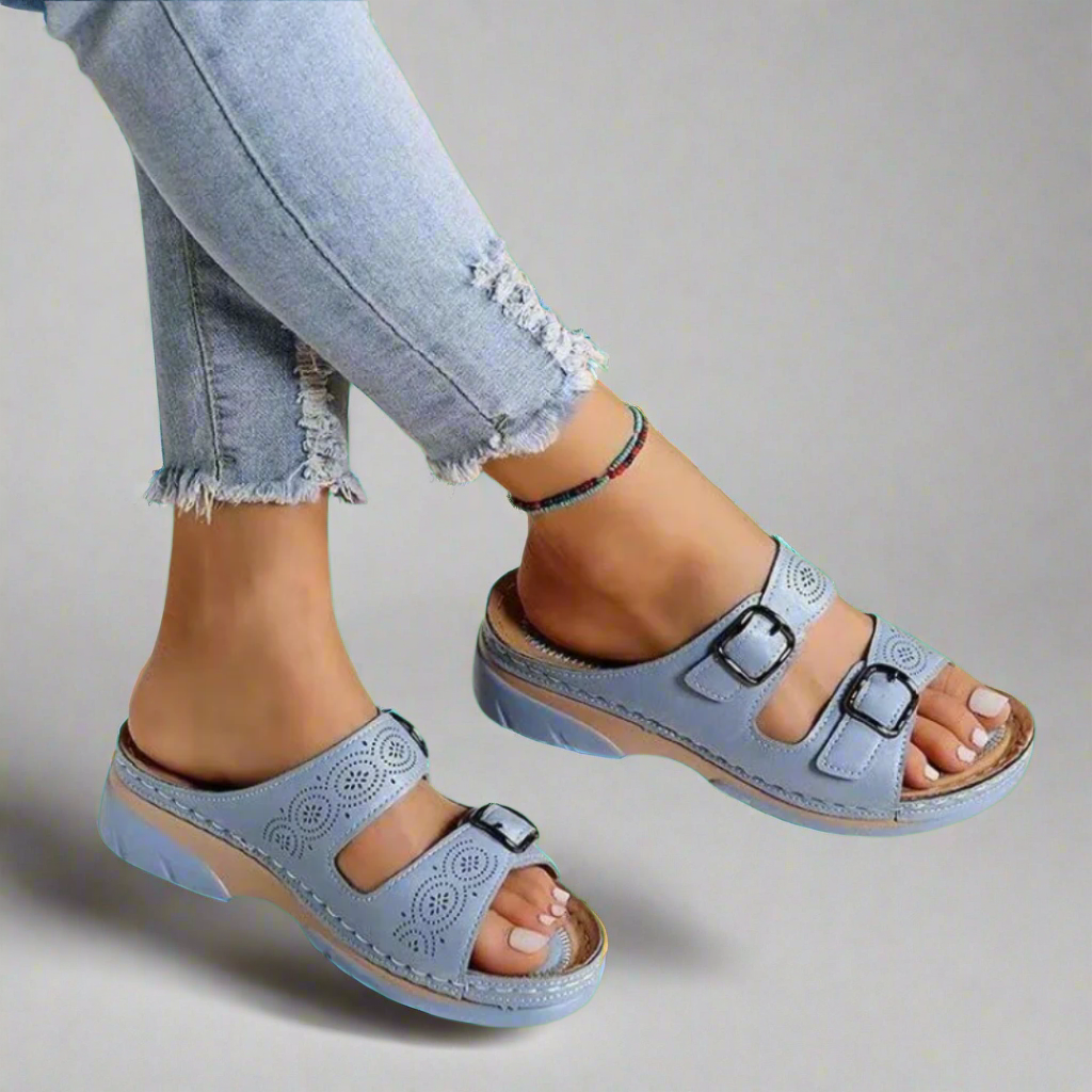 Dorothee | Sandales à talon compensé avec double bride – Confortables et stylées