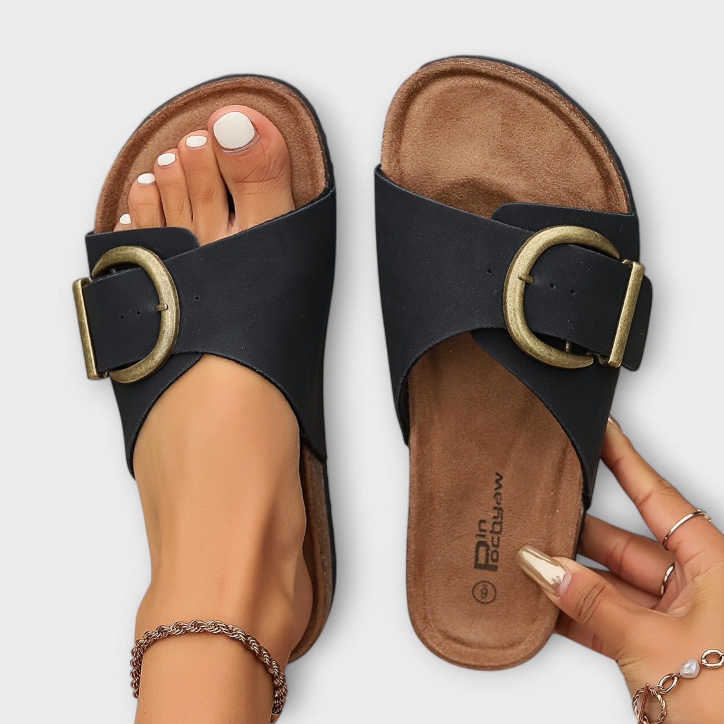 Margie - Sandales en liège pour femmes avec design à boucle