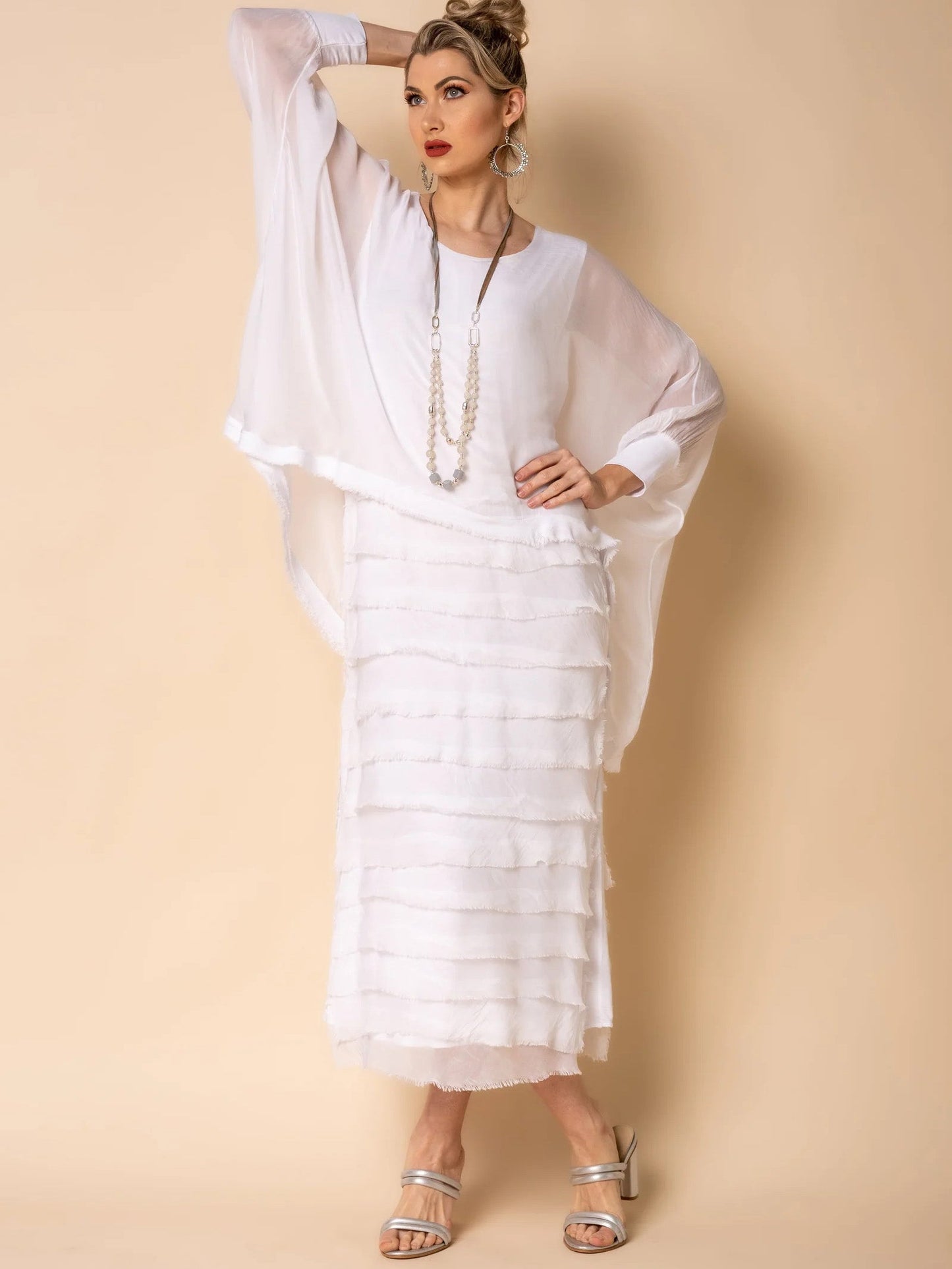 Dianne - Robe midi effilochée