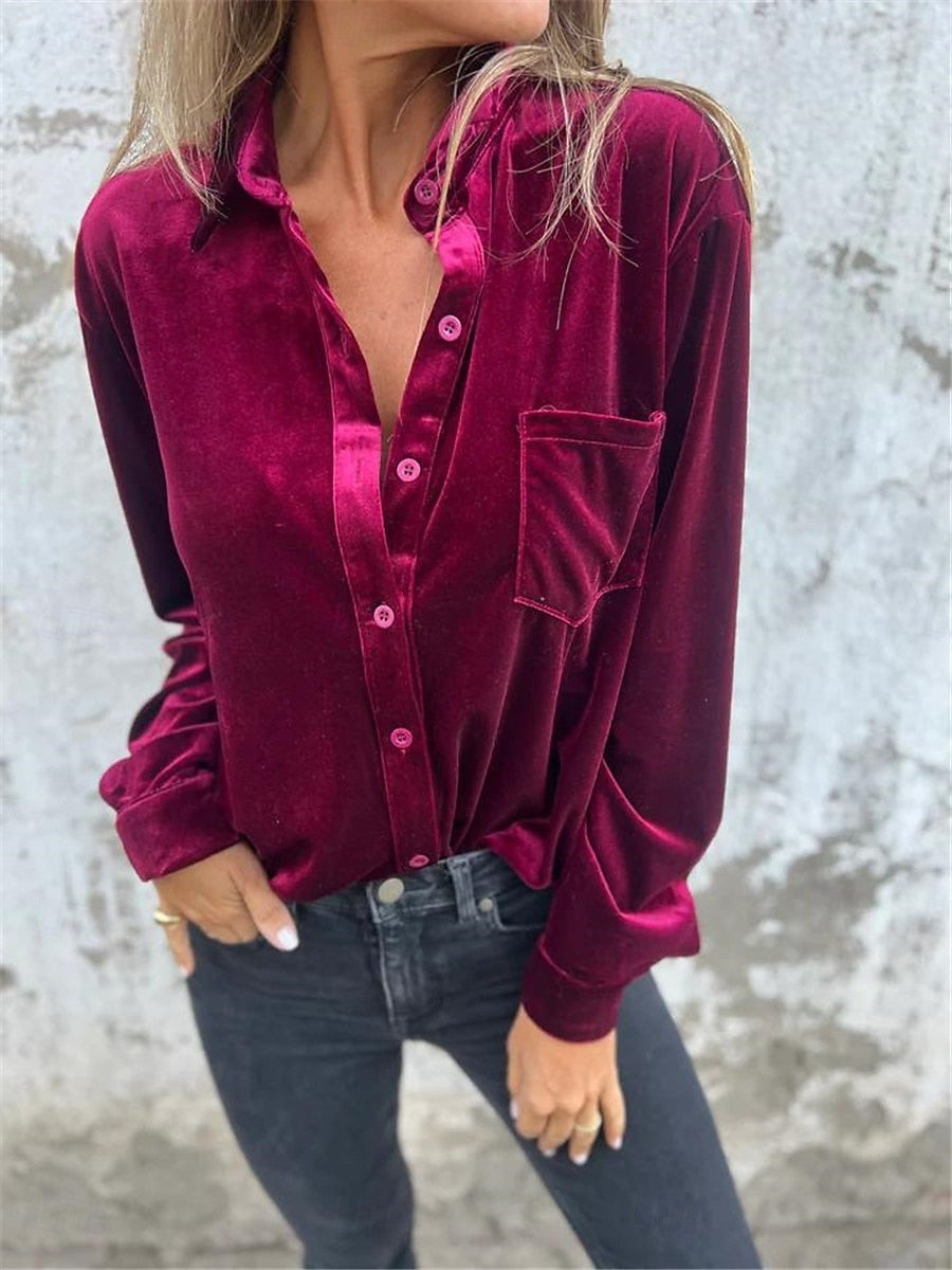 VIOLET | BLOUSE EN VELOURS