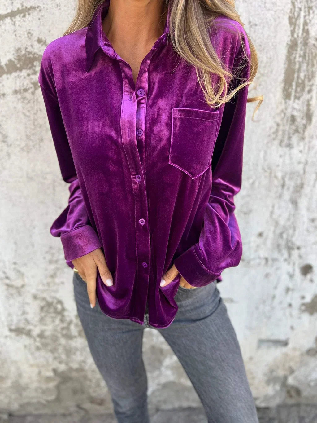 VIOLET | BLOUSE EN VELOURS
