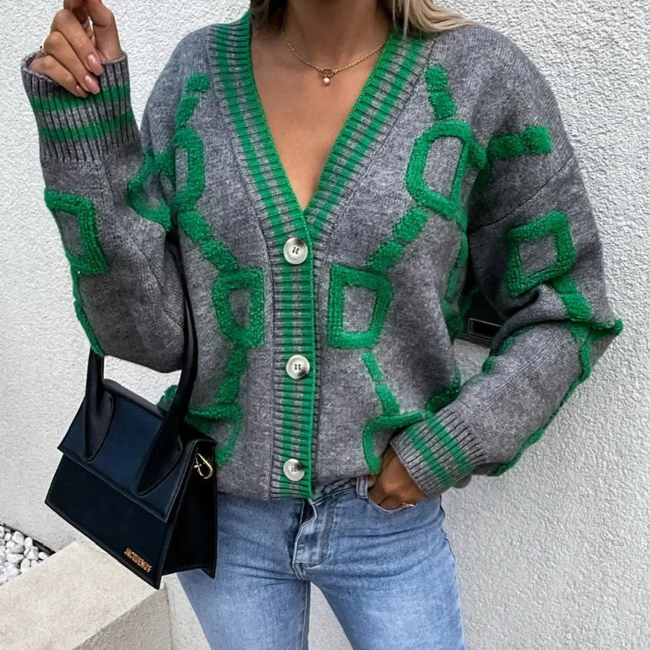 Nanette | Gilet tendance avec design géométrique
