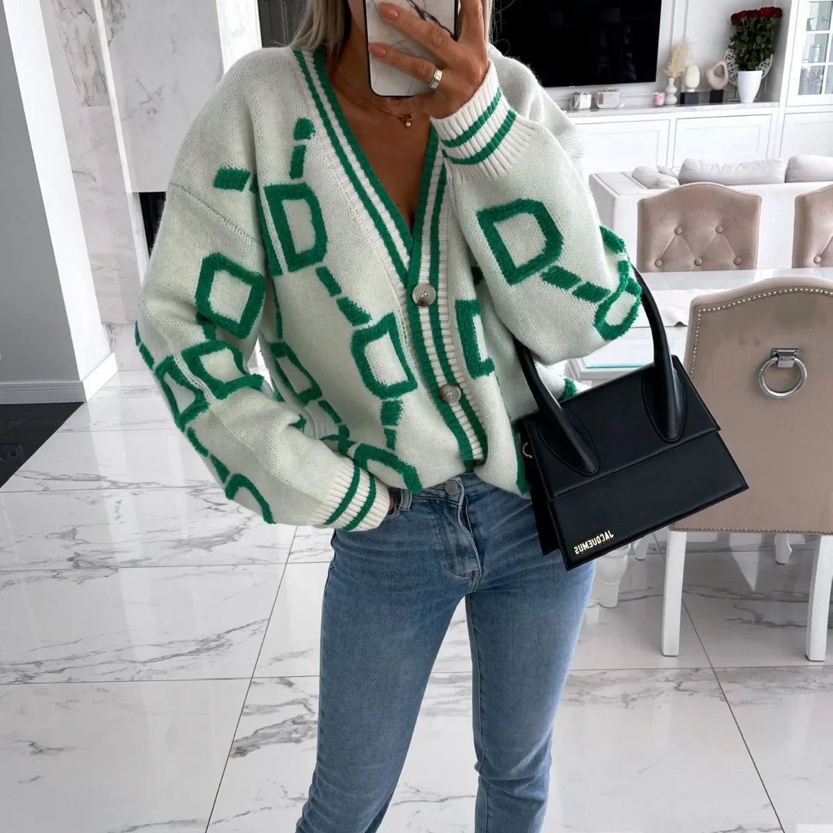 Nanette | Gilet tendance avec design géométrique