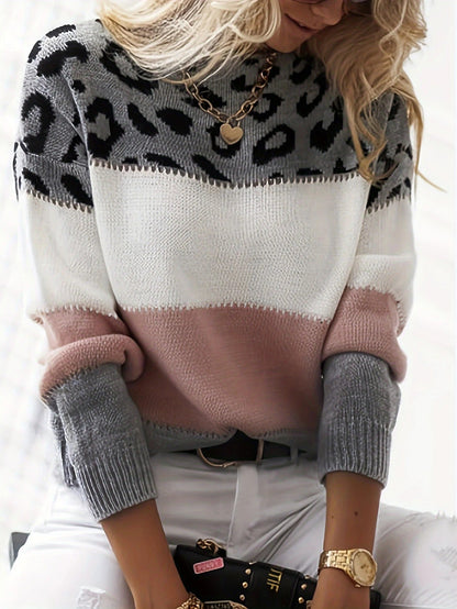 Luna™ | Pull Léopard Colorblock