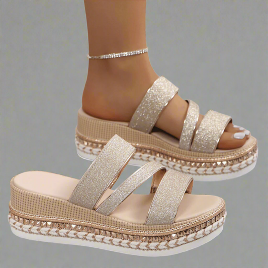 Helga | Sandales compensées confortables en matériau premium