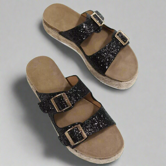 Elfriede | Sandales en cuir premium brillant