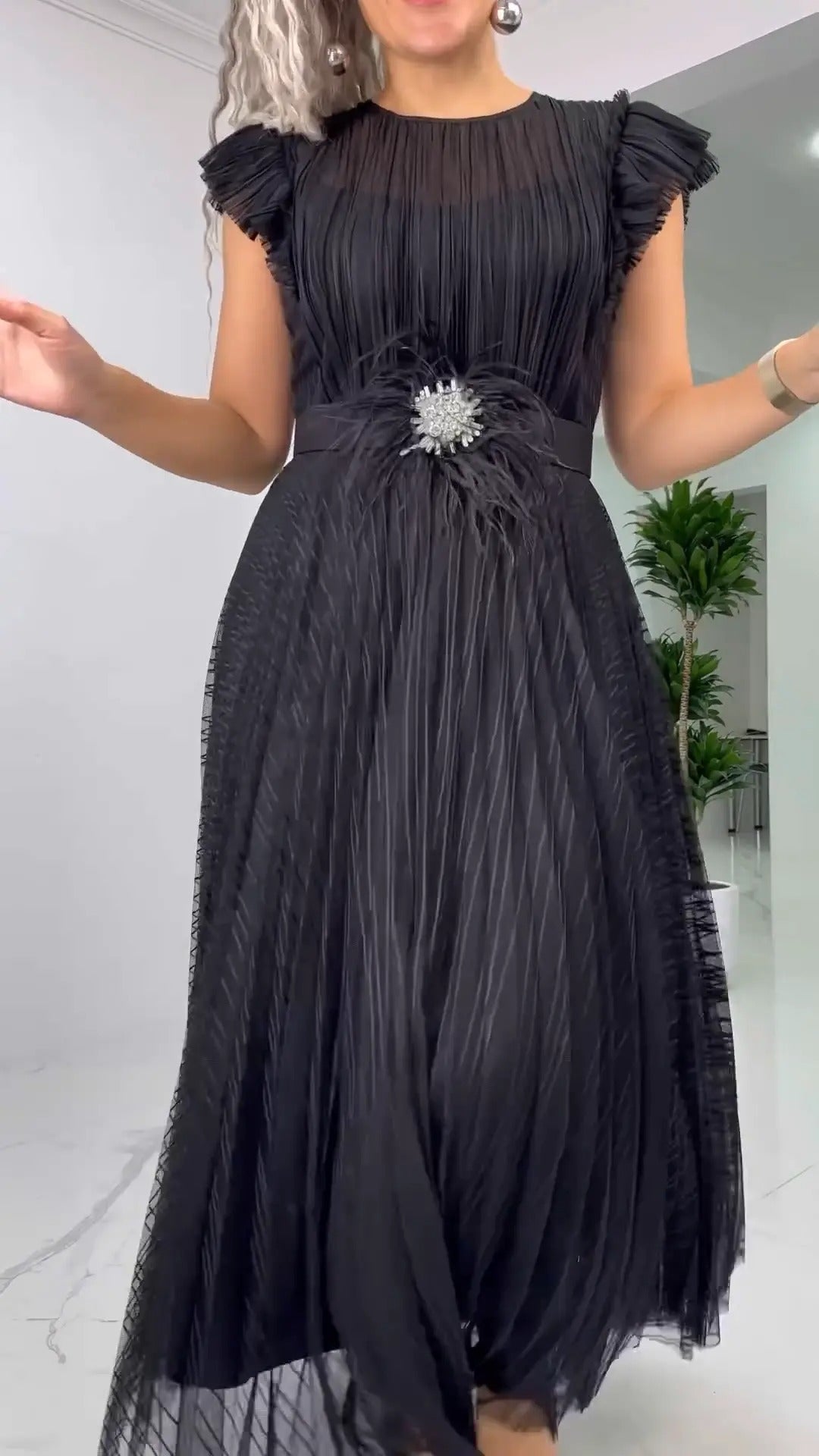 Robe en chiffon à coupe ajustée