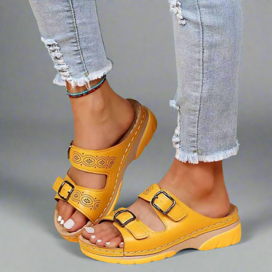 Dorothee | Sandales à talon compensé avec double bride – Confortables et stylées