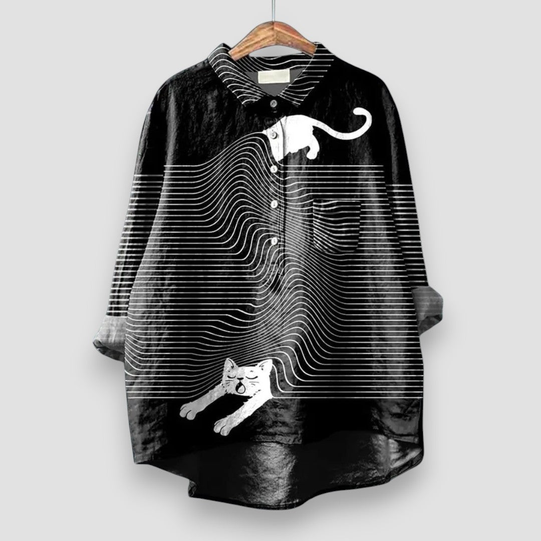 Kathrin | Blouse pour femmes avec imprimé de chiens