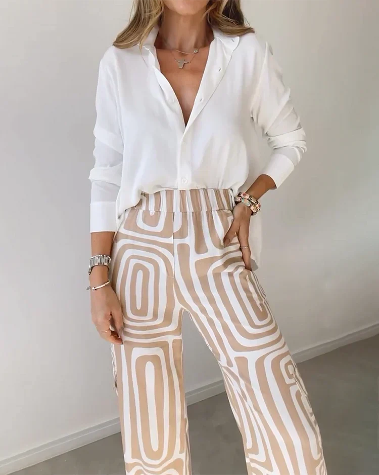 Kammay Ensemble Pantalon Élégant – Comprenant Blouse et Ceinture