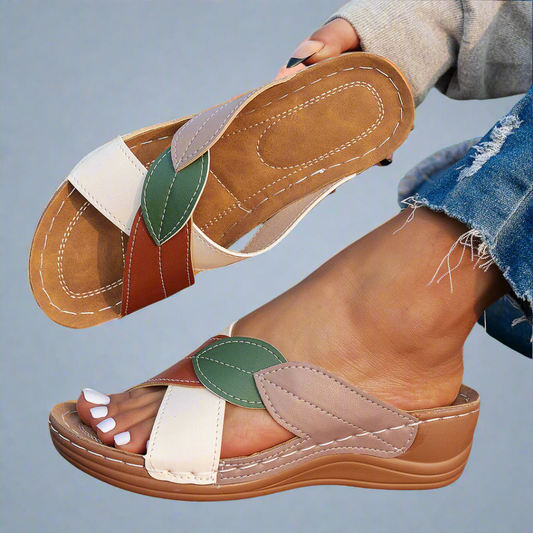 Nina | Sandales compensées faites à la main en matériau premium