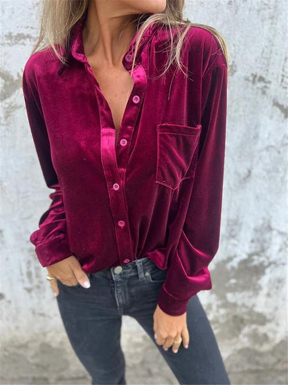 VIOLET | BLOUSE EN VELOURS