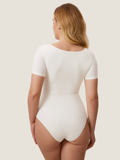 Body à encolure carrée et manches courtes