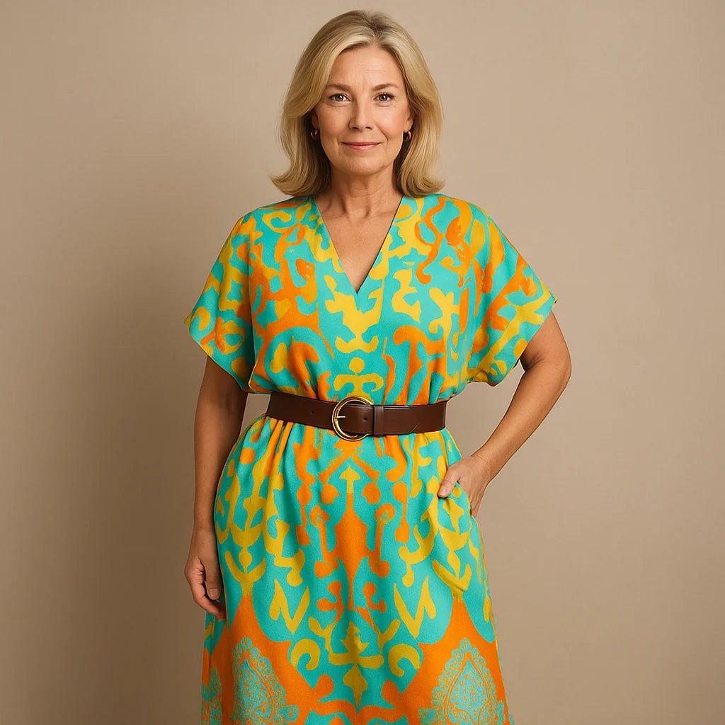 Nia | Robe maxi décontractée avec imprimé artistique