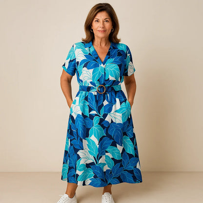 Nia | Robe maxi décontractée avec imprimé artistique