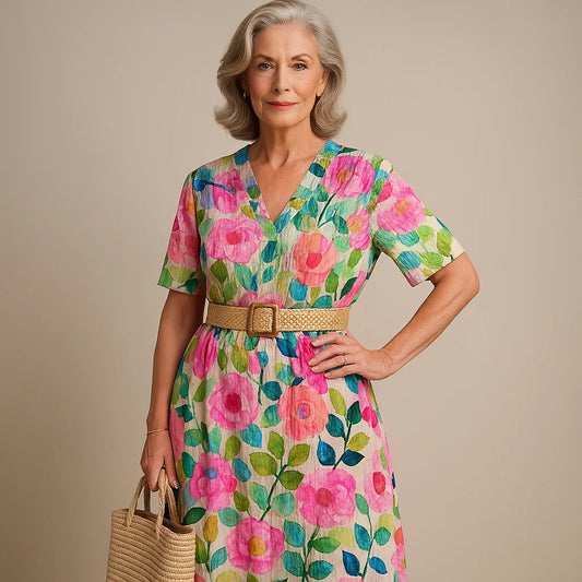 Nicka | Robe avec motif floral vivant