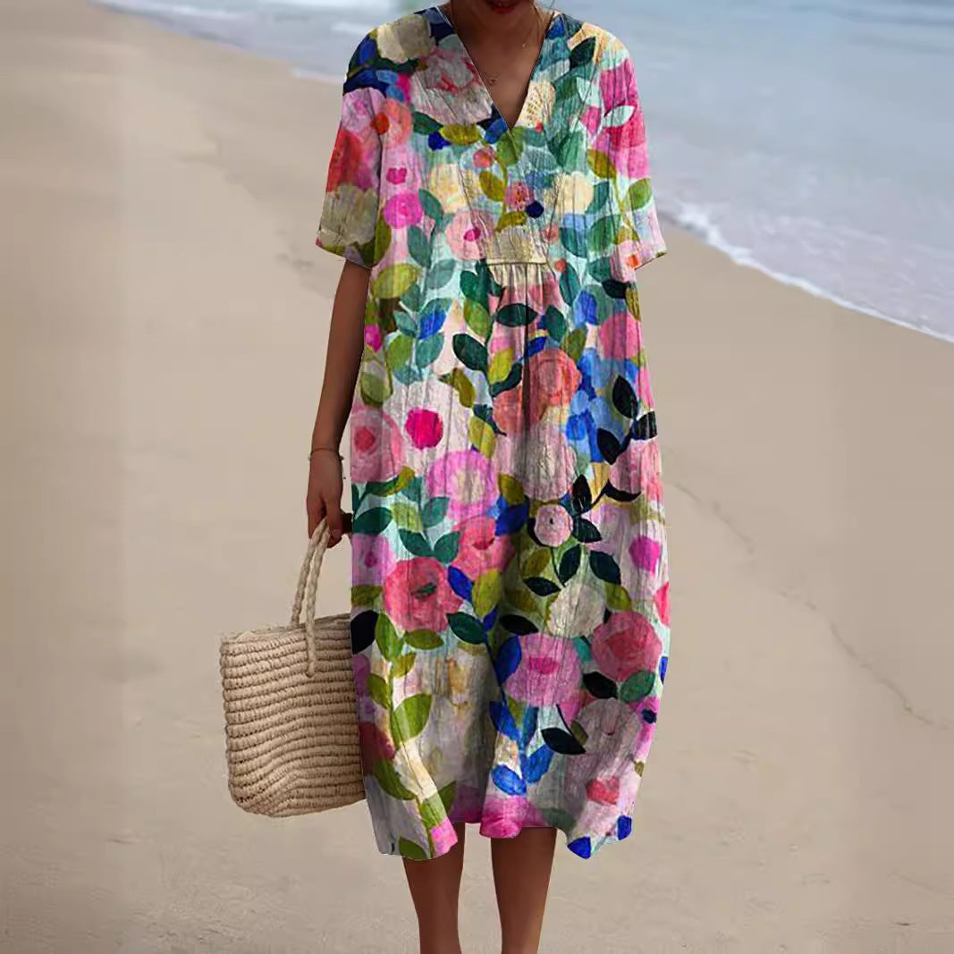 Nicka | Robe avec motif floral vivant