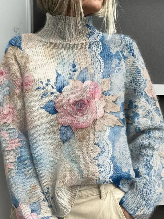 Tess | Pull élégant avec dentelle florale