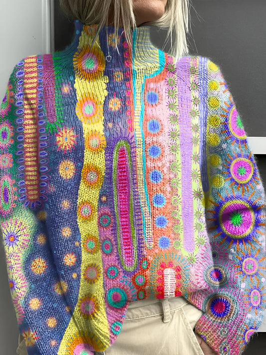 Nina | Pull coloré avec motifs de soleil
