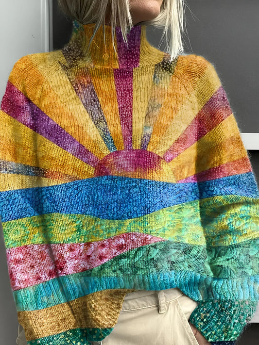 Feline | Pull col roulé coloré et joyeux