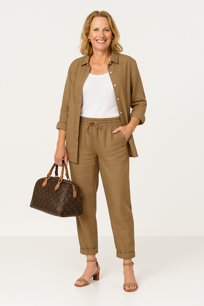 Zélie - Ensemble Chemise et Pantalon en Coton et Lin