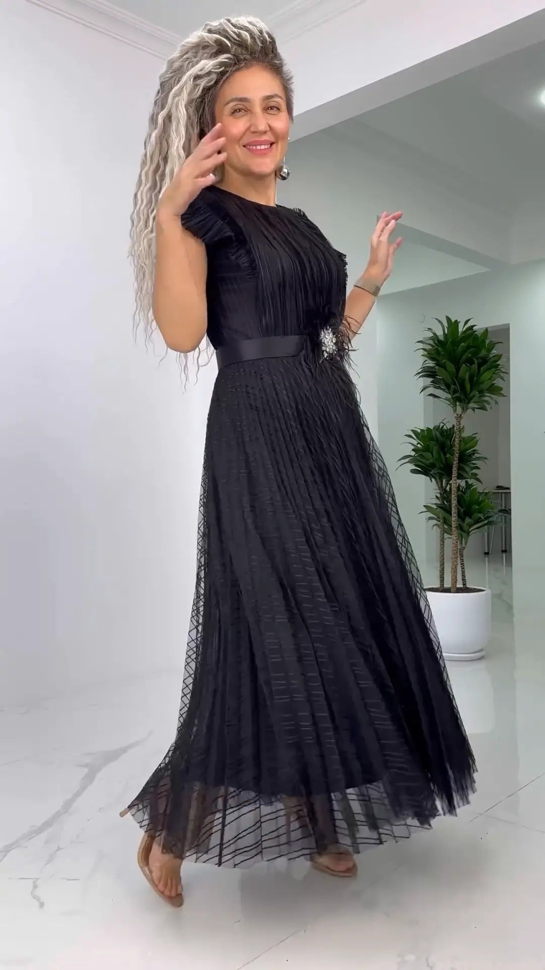 Robe en chiffon à coupe ajustée