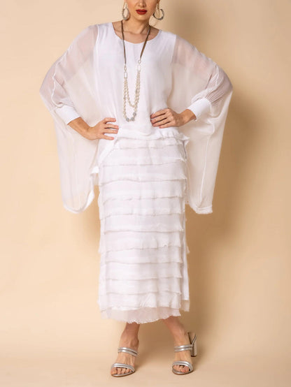 Dianne - Robe midi effilochée