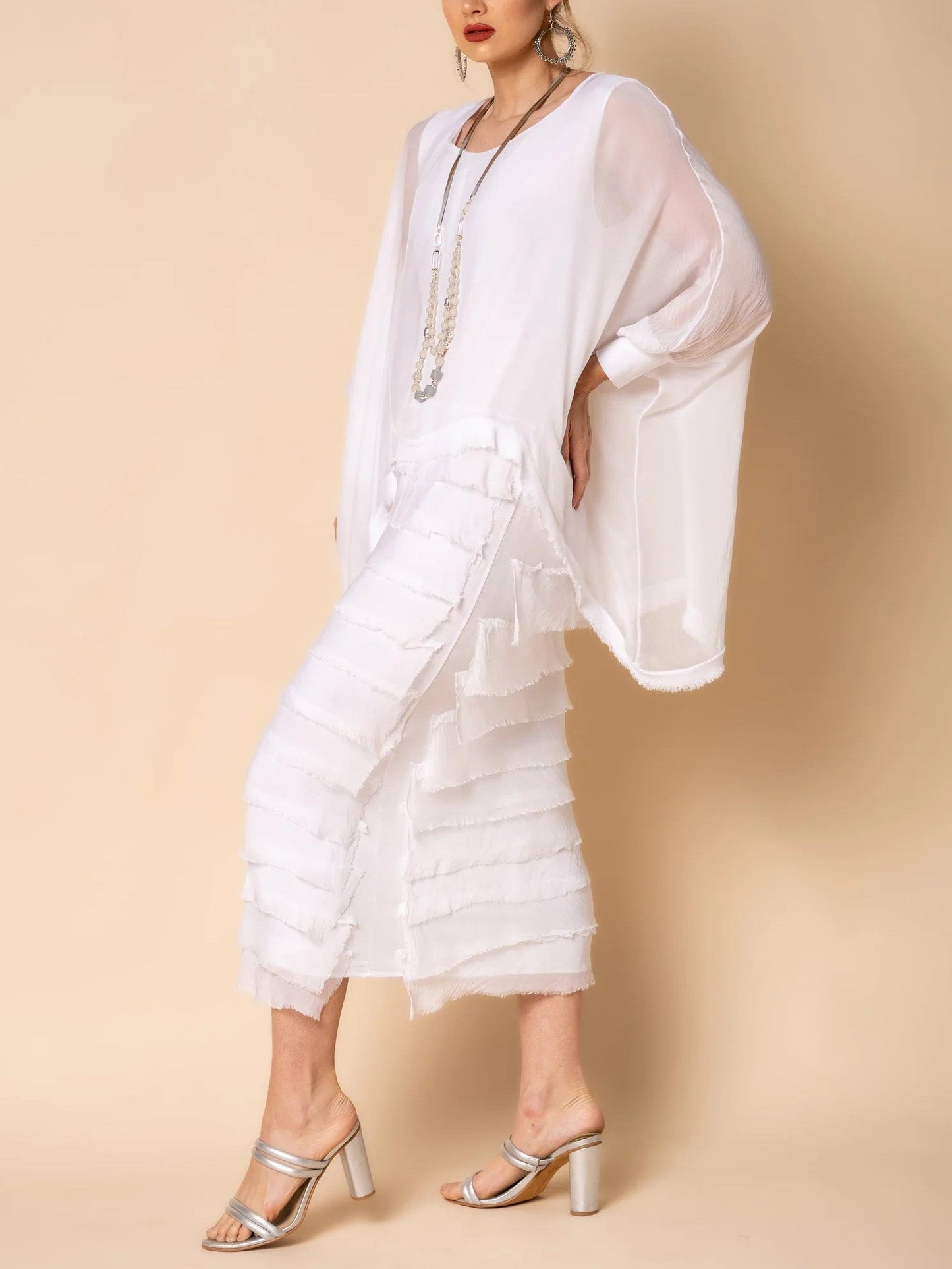 Dianne - Robe midi effilochée