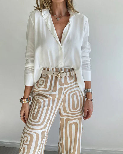 Kammay Ensemble Pantalon Élégant – Comprenant Blouse et Ceinture