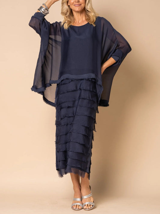 Dianne - Robe midi effilochée