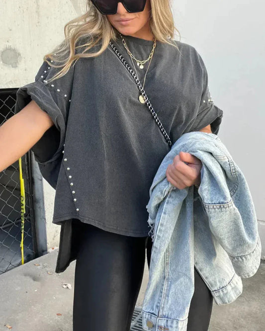 BELLA - T-SHIRT OVERSIZE À CLAVETTES