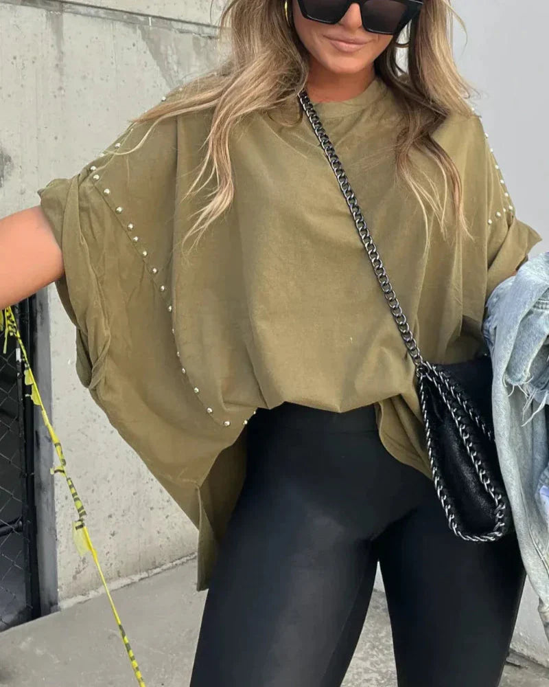 BELLA - T-SHIRT OVERSIZE À CLAVETTES
