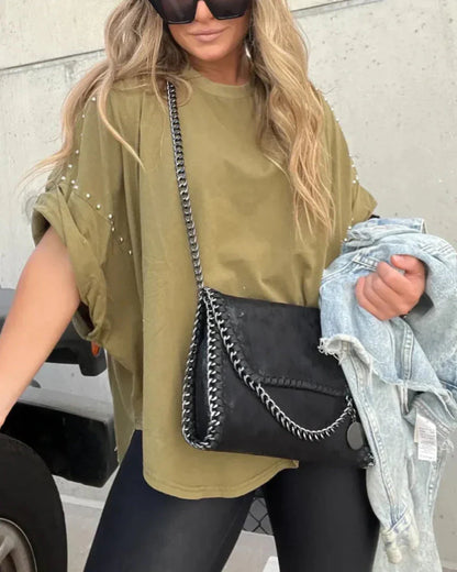 BELLA - T-SHIRT OVERSIZE À CLAVETTES