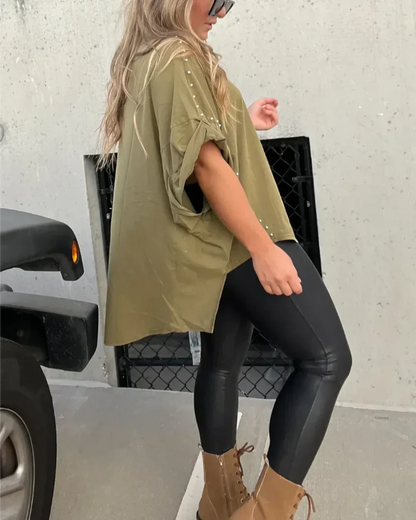 BELLA - T-SHIRT OVERSIZE À CLAVETTES
