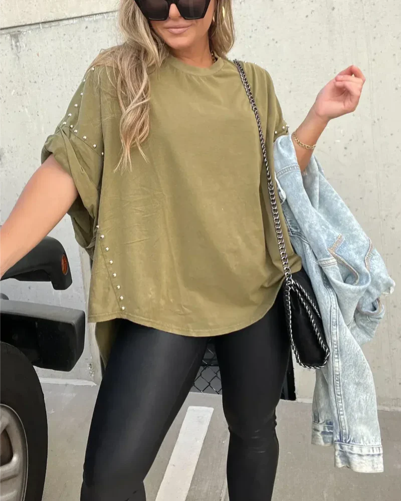 BELLA - T-SHIRT OVERSIZE À CLAVETTES