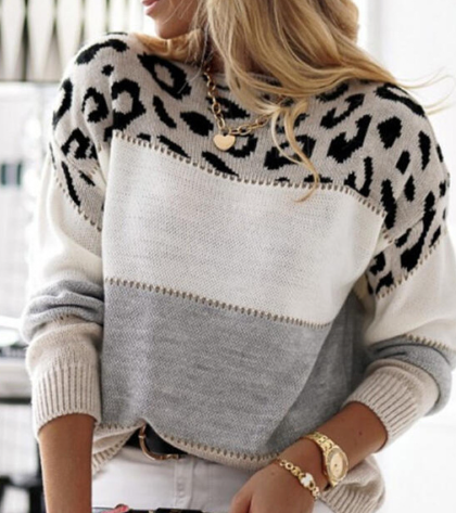Luna™ | Pull Léopard Colorblock